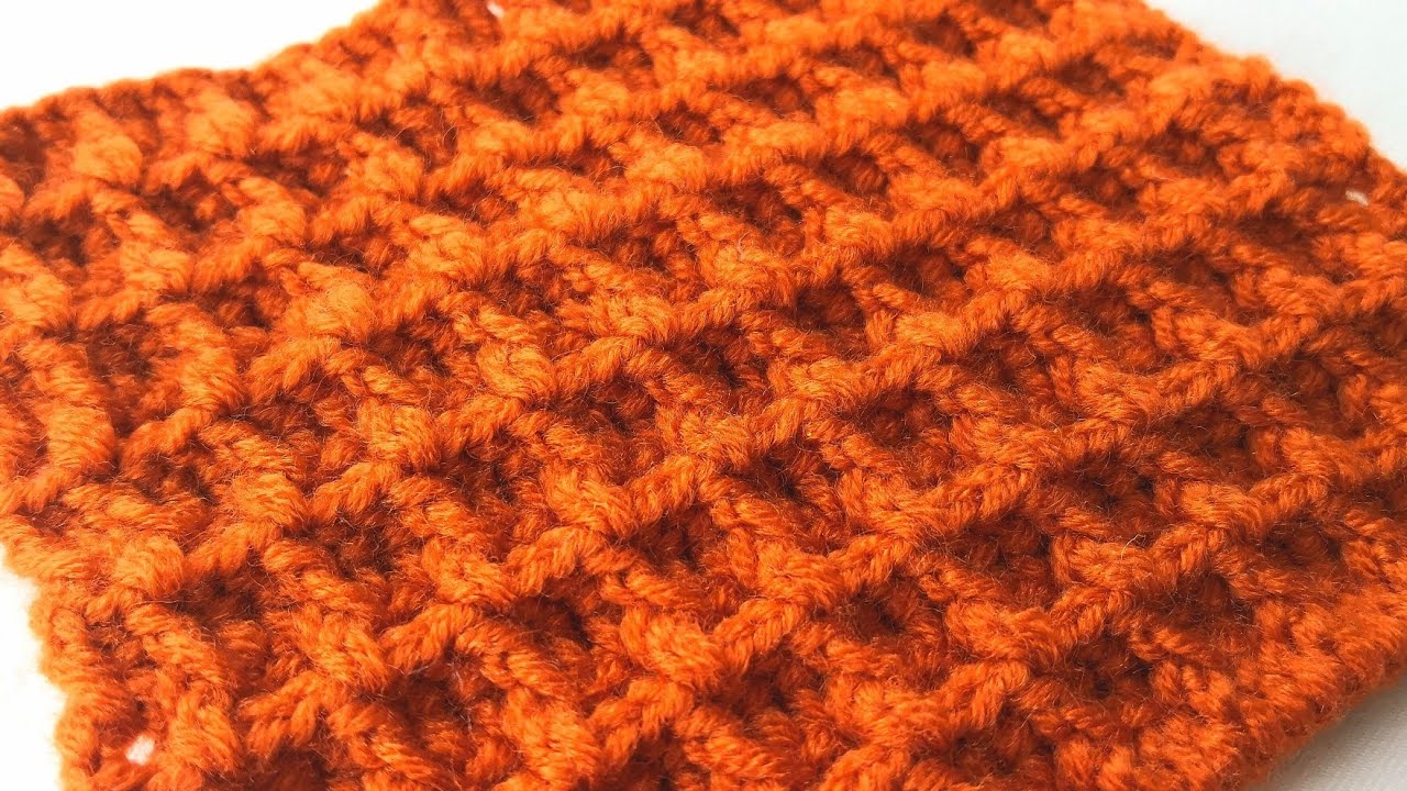 Tığ ile Waffle (Gofret) Örgü Modeli Yapımı Lif / Battaniye