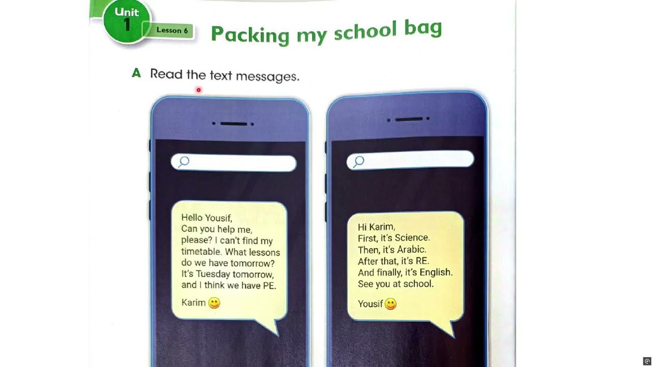 صفحة 16 و 17 انكليزي الصف الرابع ابتدائي الوحدة الاولى الدرس السادس