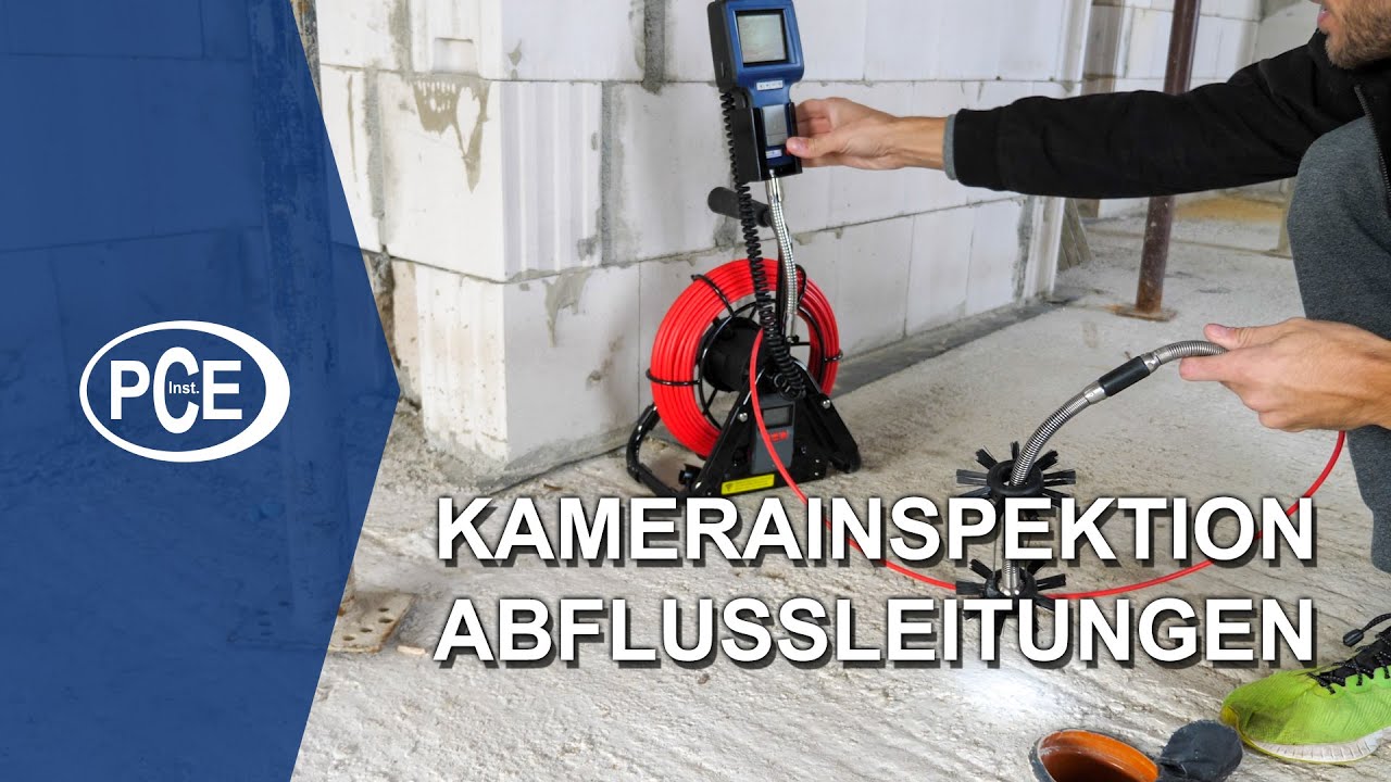 Inspektion von Rohren auf einer Baustelle mittels einer Inspektionskamera  | PCE Instruments