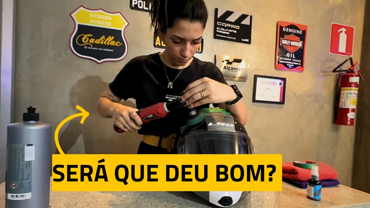COMO POLIR CAPACETE DE MOTO - O Resultado me Surpreendeu!! 😱😱😱