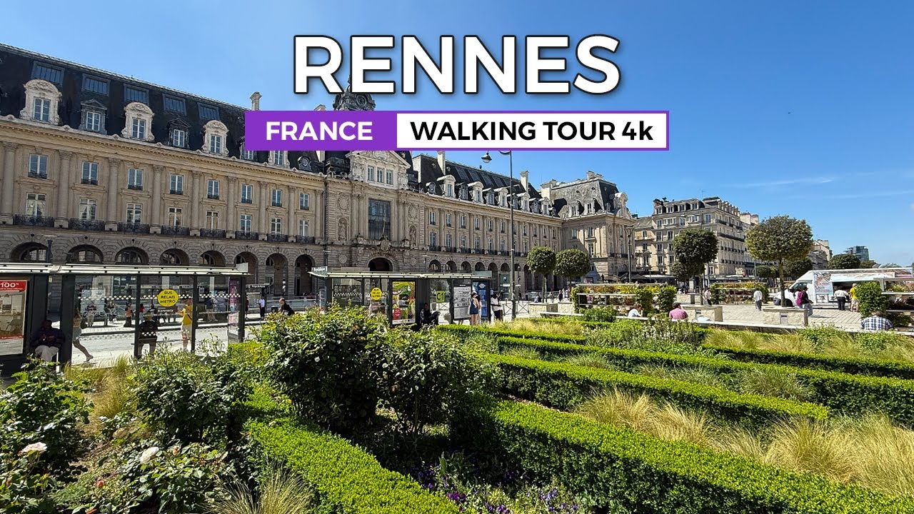 Rennes, France - The historic and dynamic city | Walking Tour 4k 60 fps