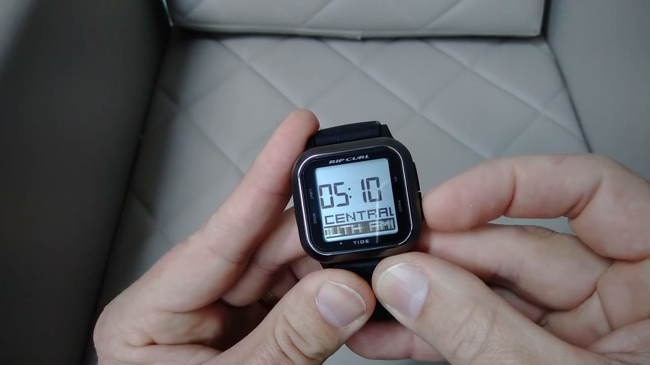 Como configurar t&aacute;bua das Mar&eacute;s rel&oacute;gio Rip Curl Next Tide &Uacute;nico