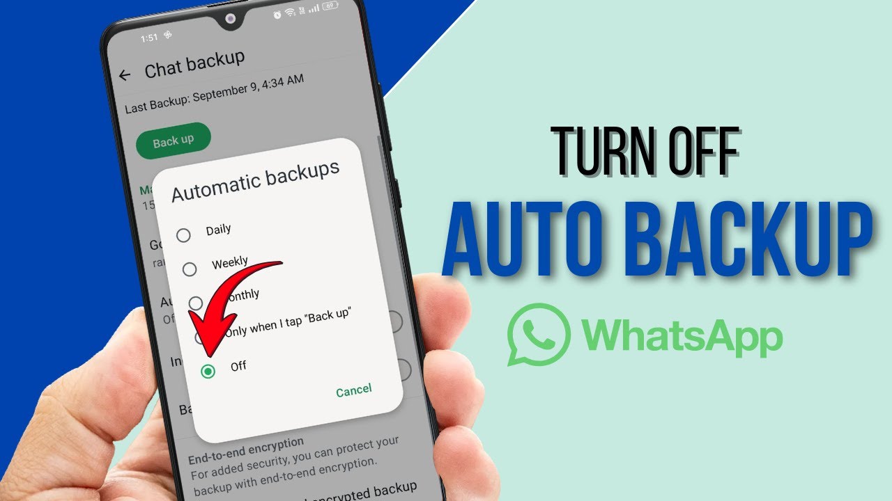 Как отключить автоматическое резервное копирование в WhatsApp?