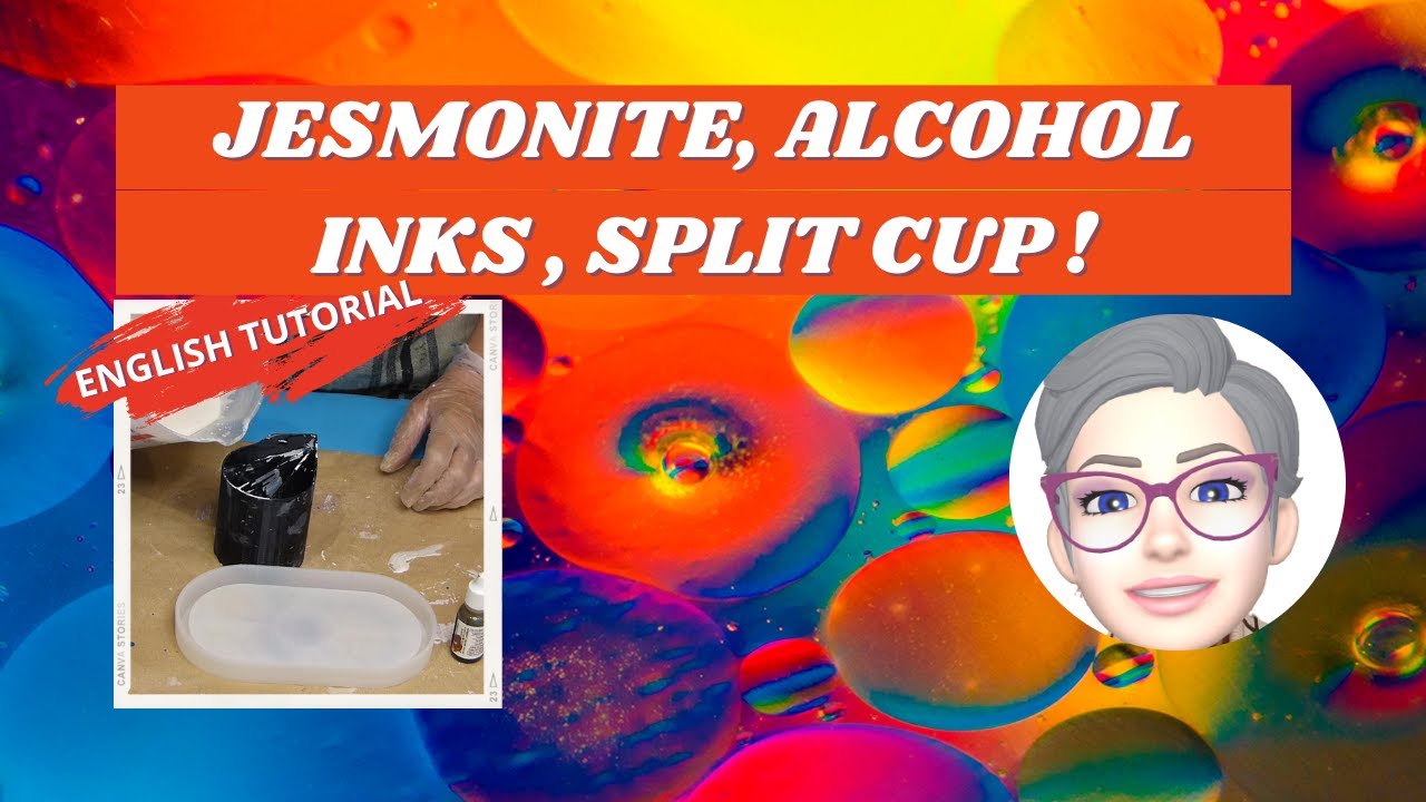 Split cup jesmonite and alcohol inks: nice effects ! /Jesmonite for beginners/#264