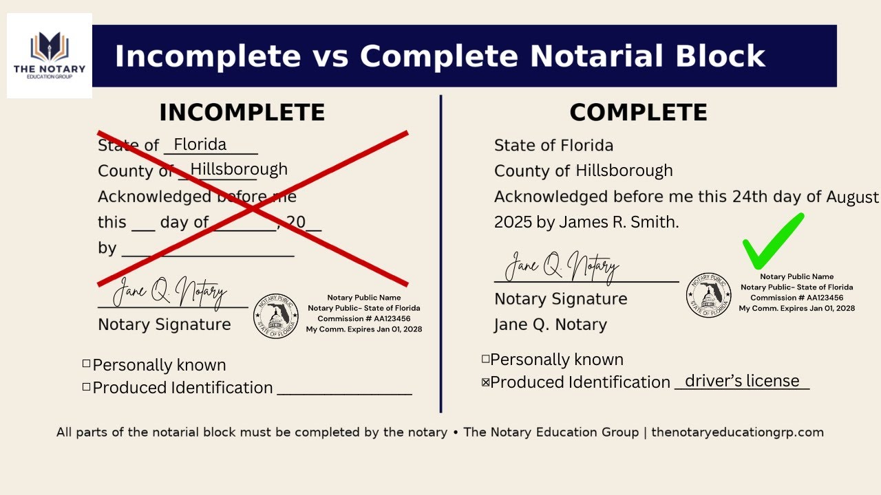 Notaries, Are You Filling Out the Notarial Block Correctly? | The Notary Education Group Live