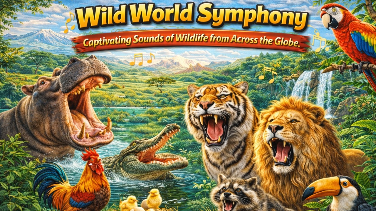Wild World Symphony: Captivating Sounds of Wildlife from Across the Globe:  hippos, crocodiles.