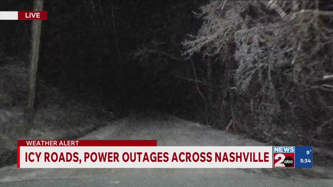 Icy roads and power outages across Nashville