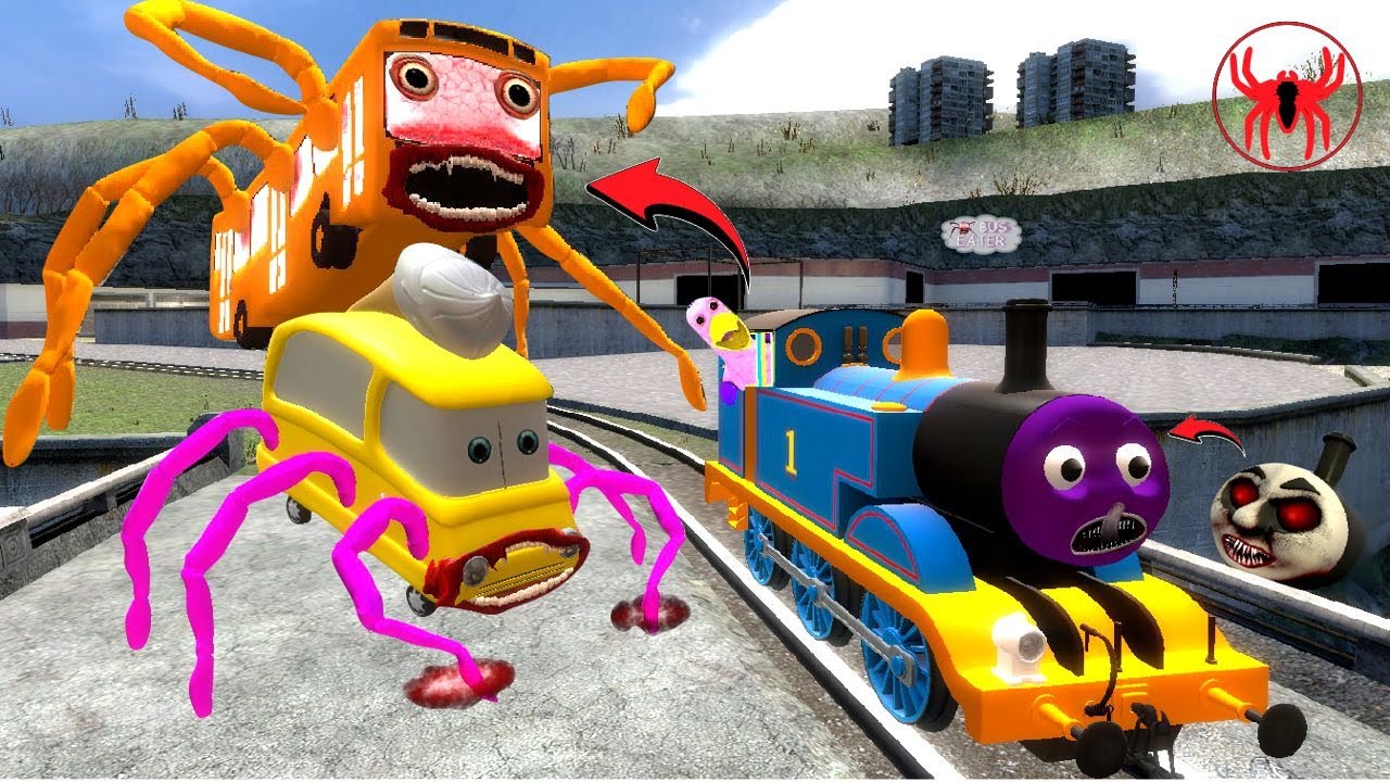 Building a Thomas Train Chased By New Bus Eater Family & Cursed Thomas Monster and Friends in GMod!?