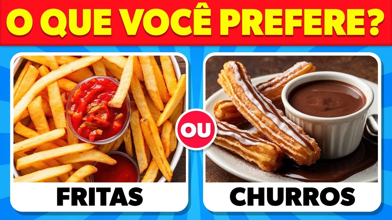 🔁 O QUE VOCÊ PREFERE? 🍟🍧 DOCE VS SALGADO 🍨 50 PERGUNTAS 🍔