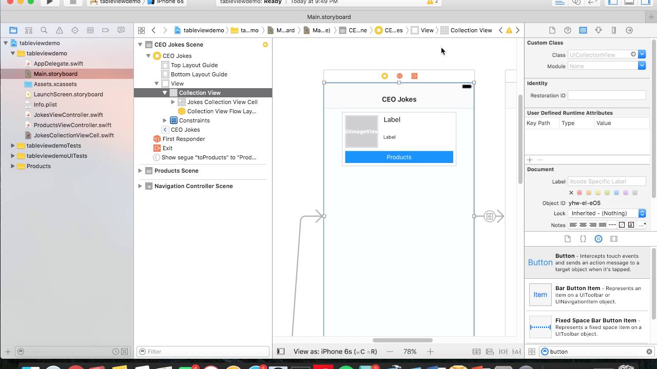 Implementing a TableView and CollectionView in Swift 3