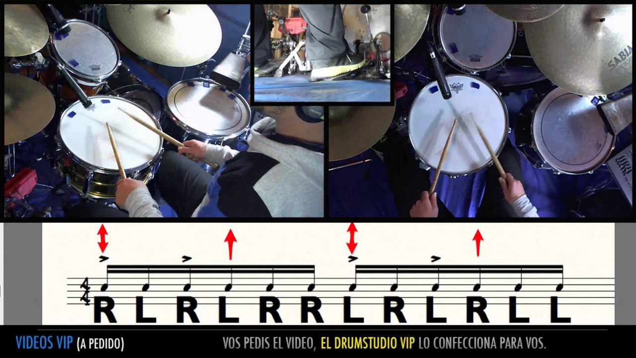 PARADIDDLES simple doble y triple  (nivel basico)