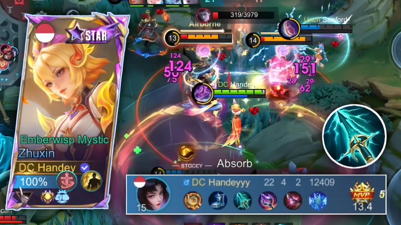 BEST BUILD & EMBLEM ZHUXIN!! PAKE SKY PIERCER AUTO DAPAT 22 KILL DAN DAPAT SAVAGE!! - MOBILE LEGENDS