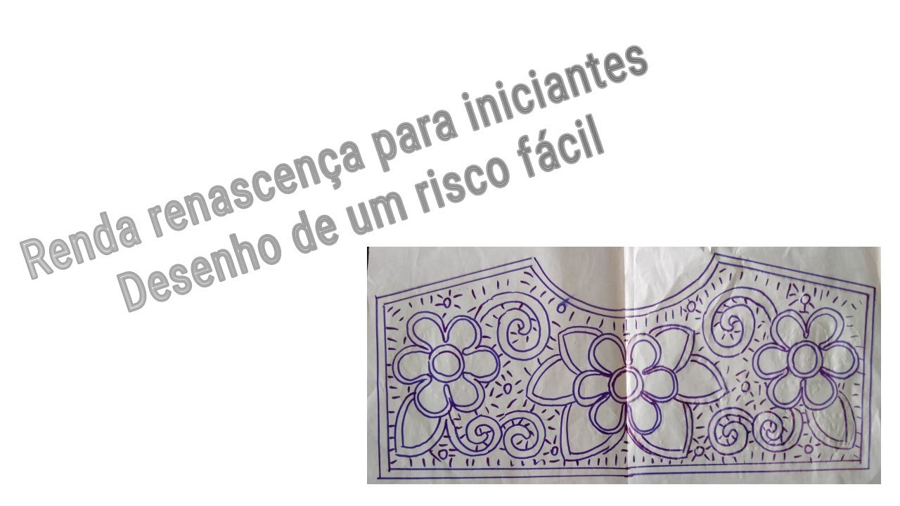 Renda renascença para iniciantes- Desenho de risco fácil