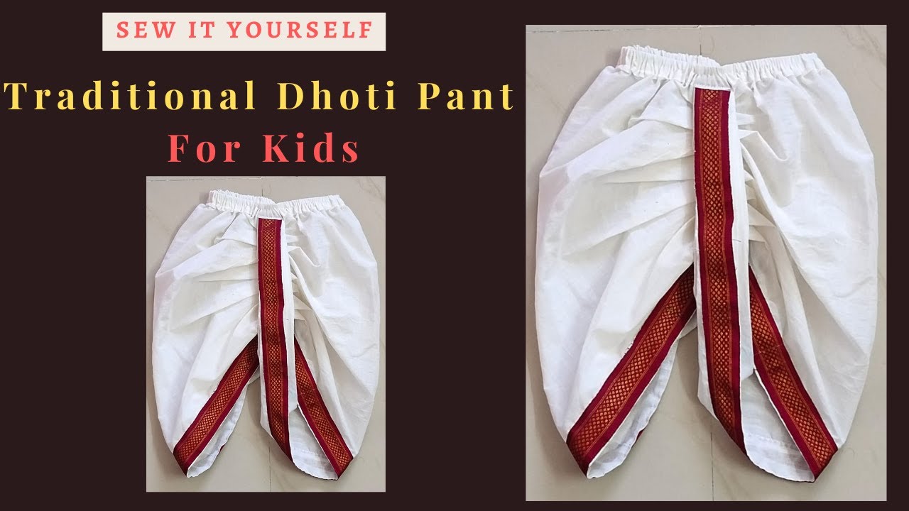 DIY Dhoti Pant Full Tutorial // Beautiful Dhoti pant for babies 1-2 years // Little Krishna Dress