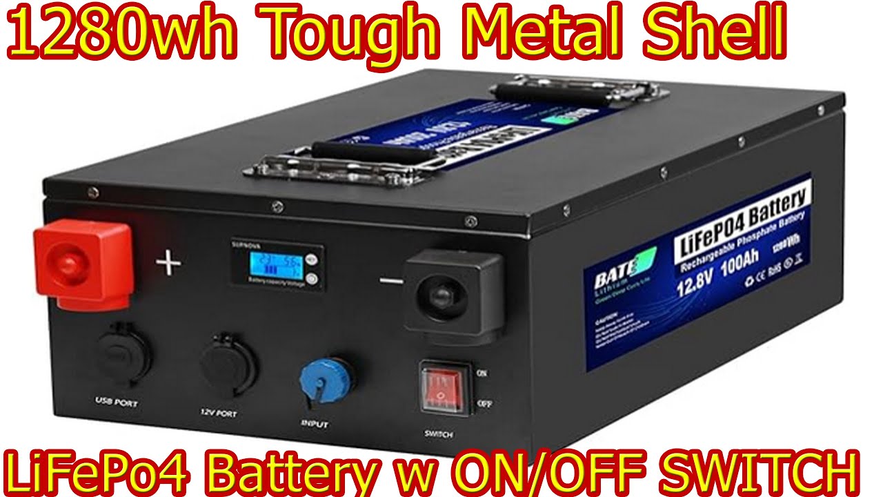 🔋 Bate Lithium SAFE Metal Encased 12v 1250Wh LiefPo4 BATTERY with SWITCH Review #wisebuyreviews