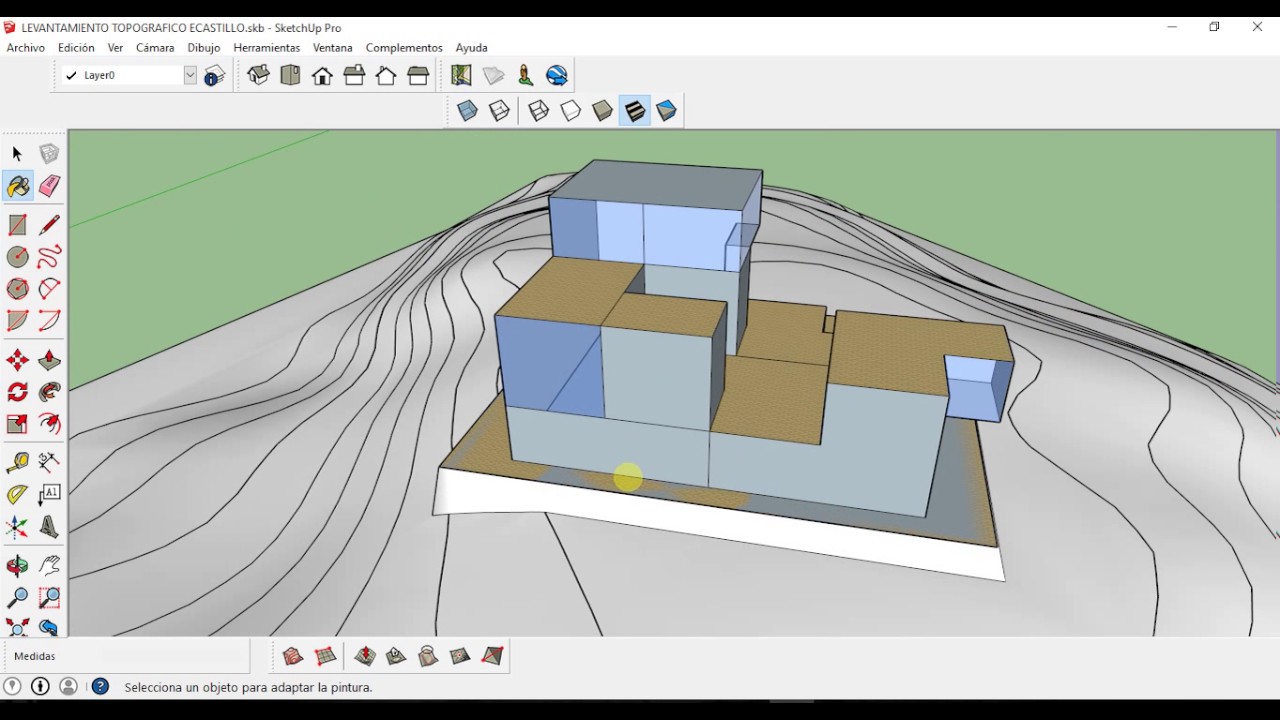 Crear un terreno en Sketchup a partir de Curvas de nivel desde Autocad