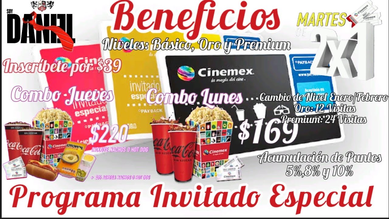 Beneficios Tarjeta Invitado Especial Cinemex (Nivel Básico)