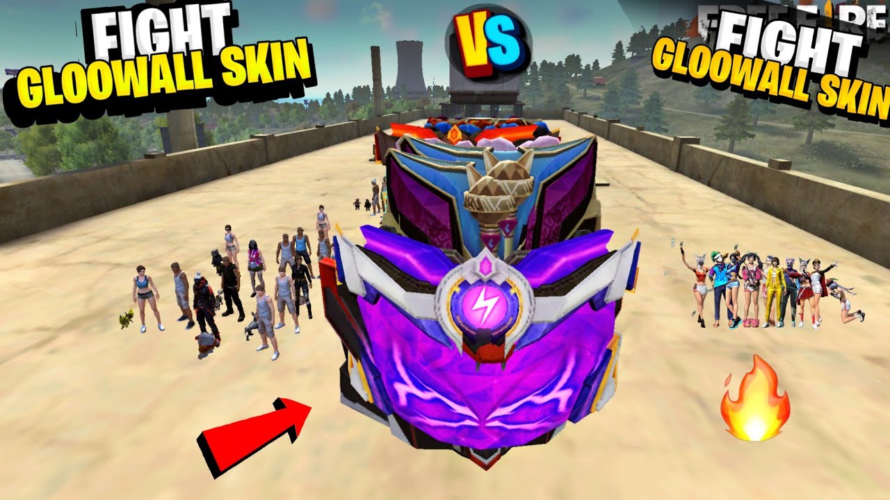 Free Fire Gloowall Skin Fight on Factory Roof - 1 Vs 1 Gloowall Skin Challenge - Garena free fire