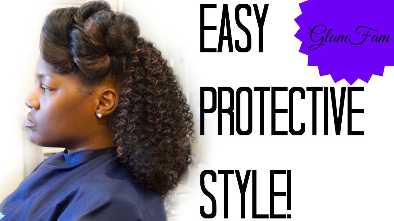 Easy Protective Hair Style for Natural hair | Lazy Sew in