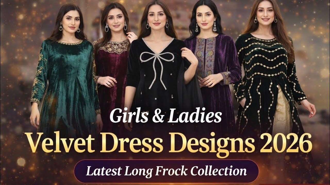 Girls & Ladies Velvet Dress Designs 2026 | Latest Long Frock Collection | Sana Fashion Hub