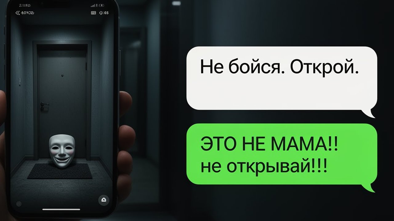 На коврике лежала белая маска... и 