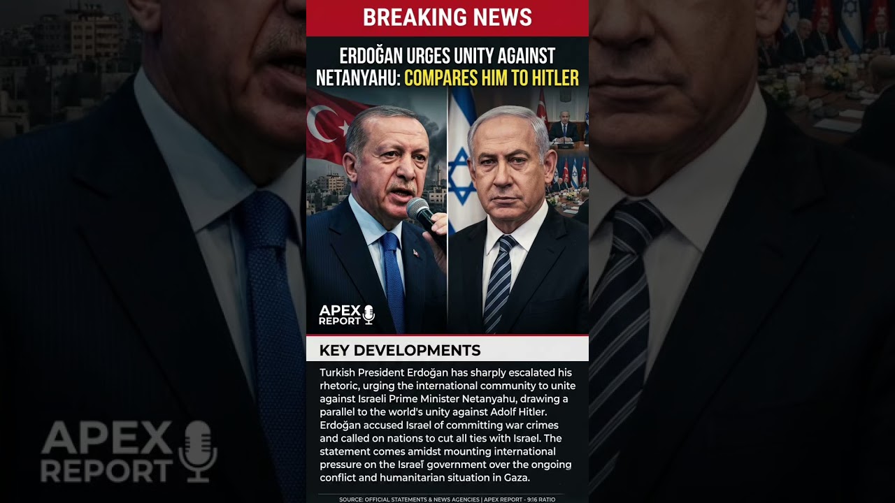SHOCKING CLAIM: Erdoğan Urges World to Unite Against Netanyahu, Comparing Him to Hitler
