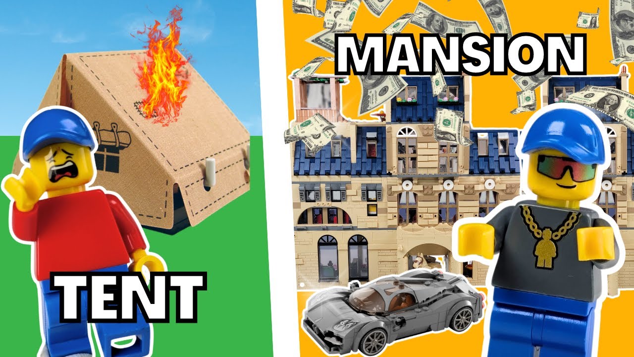 $1 vs  $1,000,000 LEGO Hotel!