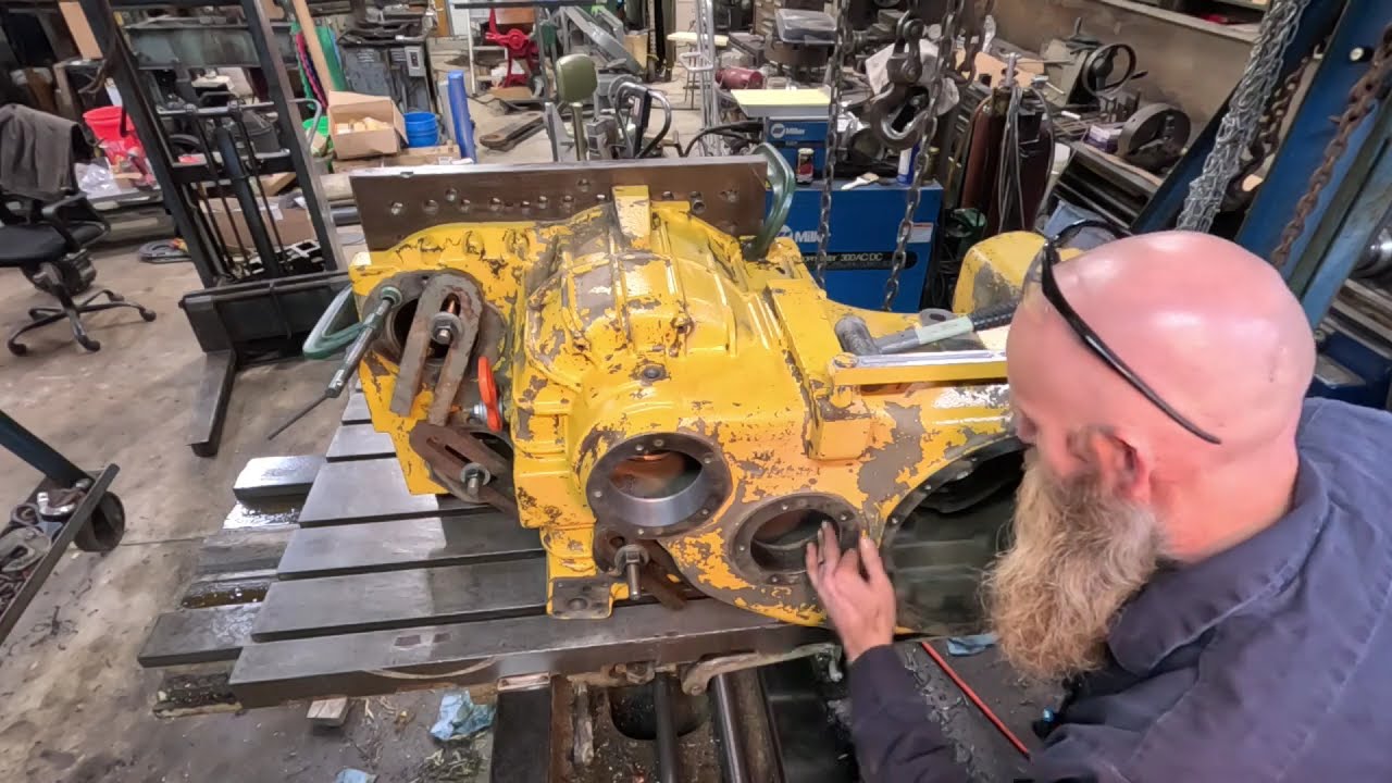 Rescuing a destroyed bearing bore in a Volvo transmission housing!