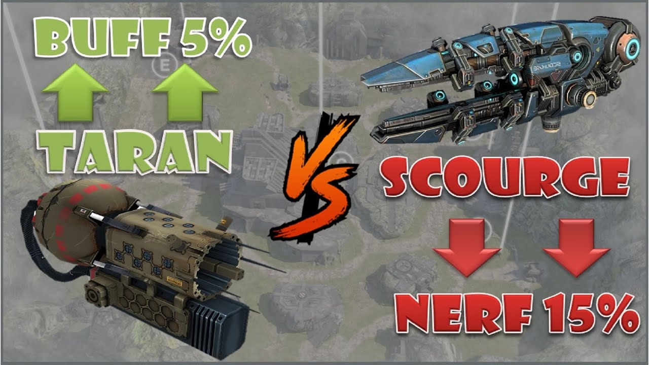 Taran Buffed vs Scourge Nerfed medium weapons comparison war robots