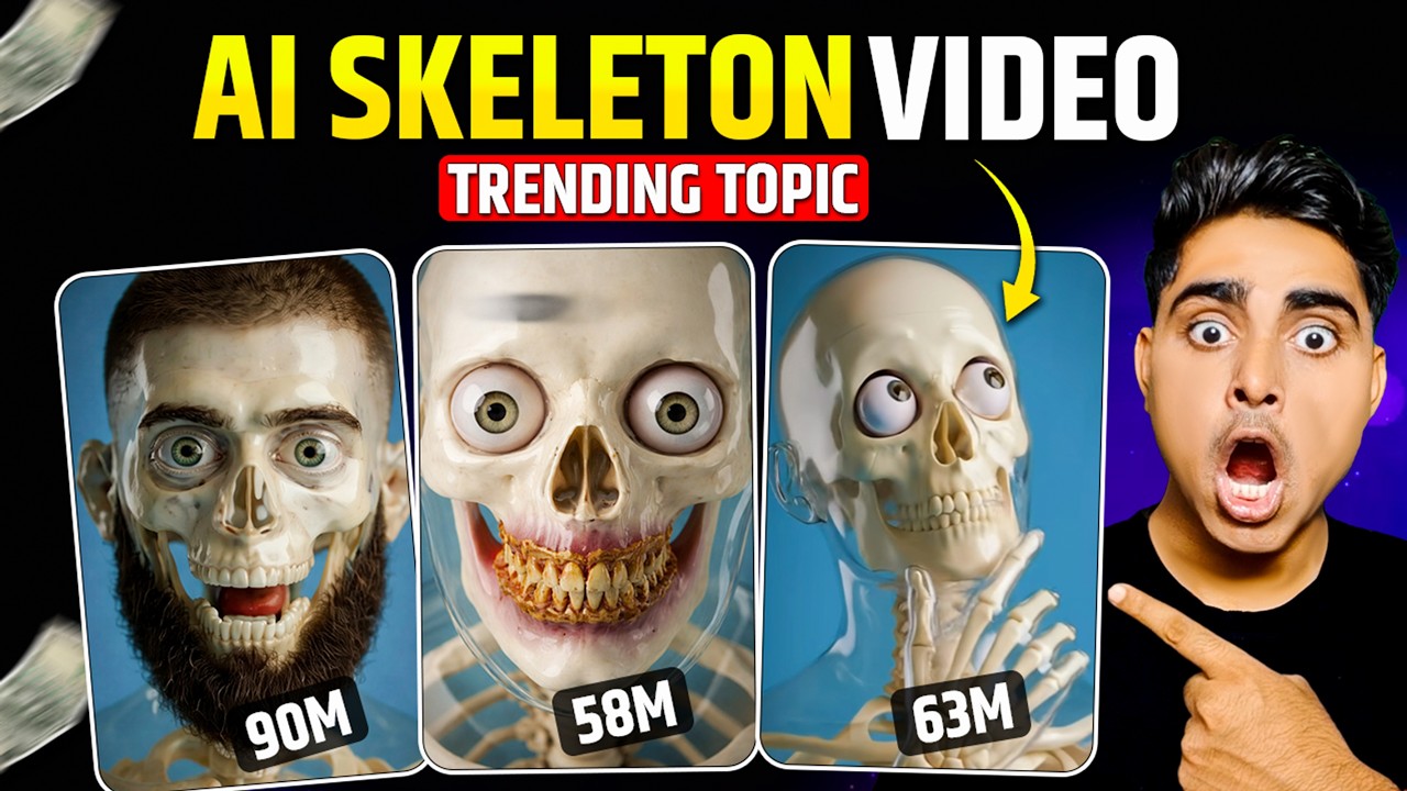 Make Viral Ai Skeleton Educational Shorts With AI (Very Easy Method)
