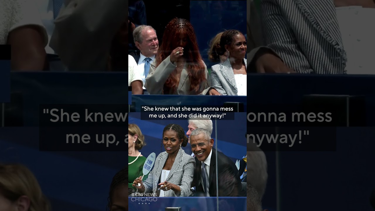 President Obama calls out Michelle for making him cry during Obama Center Opening speech