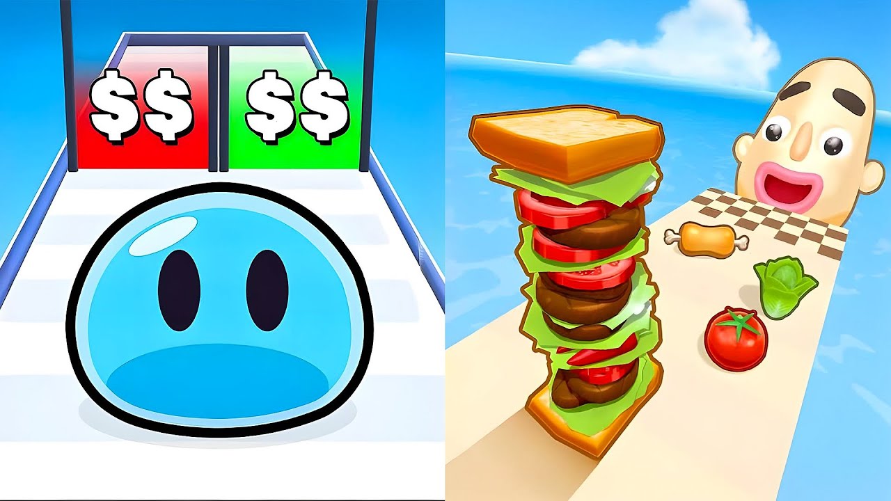 Sandwich Runner vs Slime Run Race 🔥 EPIC 2025 Gameplay – All Levels UNLOCKED!