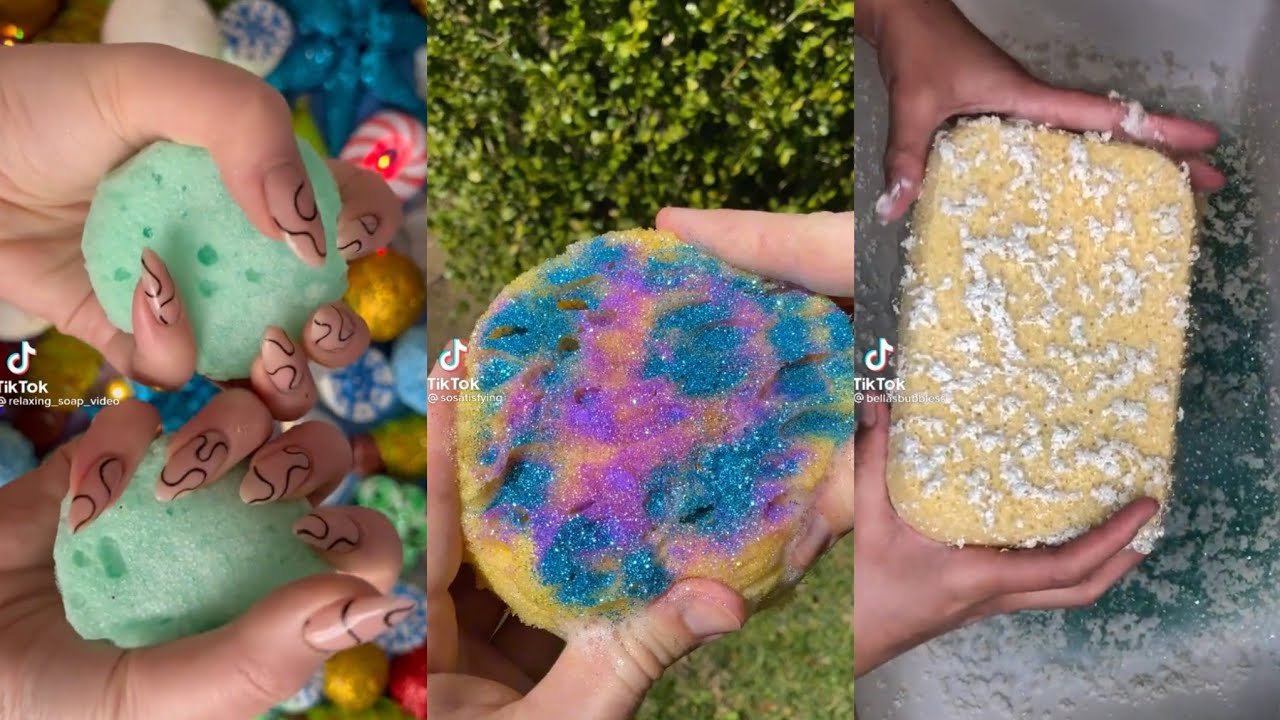 Satisfying sponge squeezing ASMR  | TikTok compilation