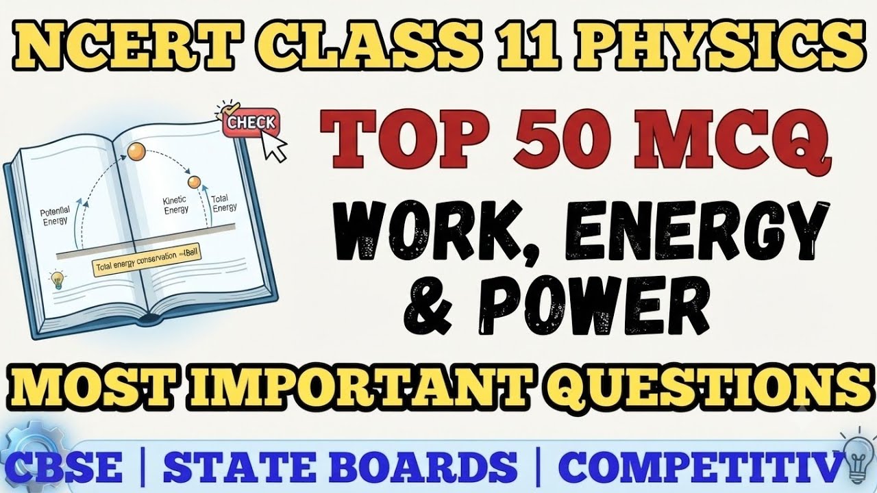 Best MCQ Class 11 Work, Energy and Power Class 11 NCERT Based | Class  11 Physics MCQ