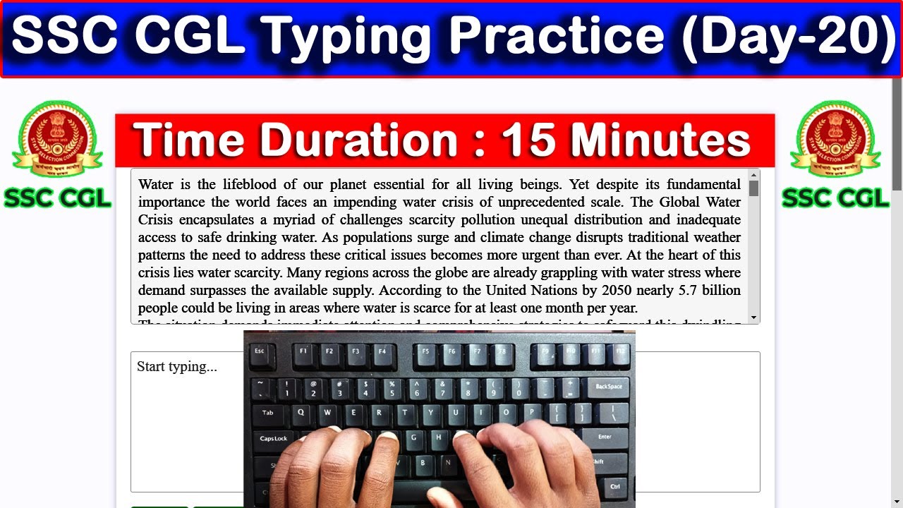 SSC CGL Typing Test Day- 20 | 38 WPM Typing Speed with 94.76% Accuracy #typing #raushantypingmaster