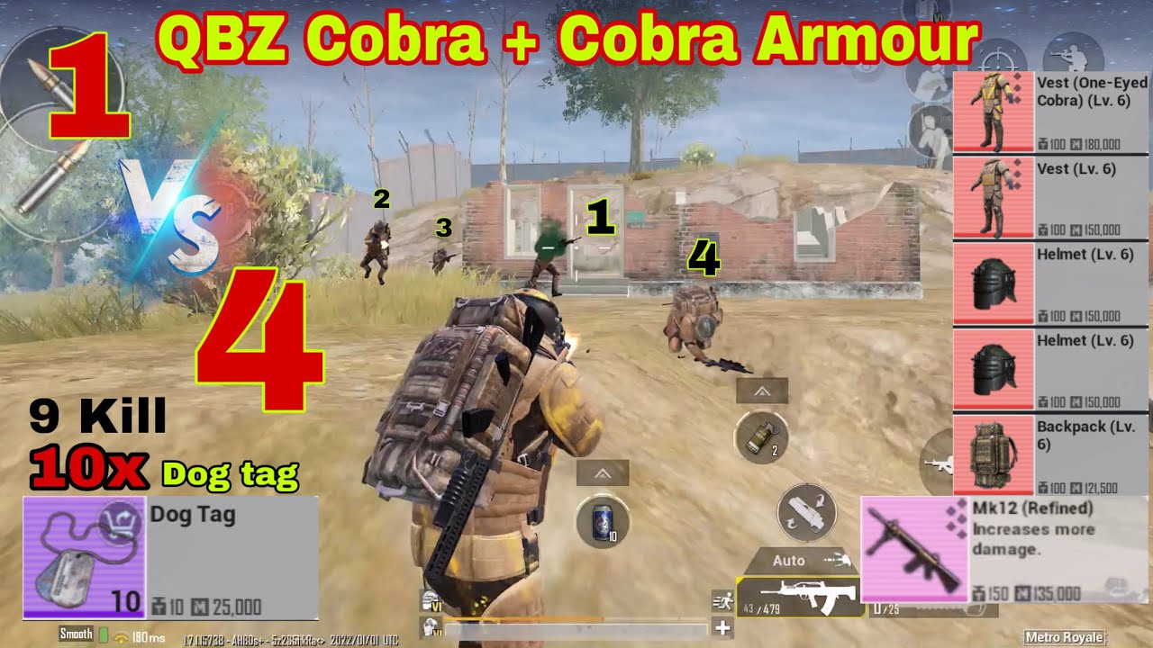 QBZ One Eyed Cobra Beast Gun + Full Cobra Armour Pubg Metro Royale Advance mode