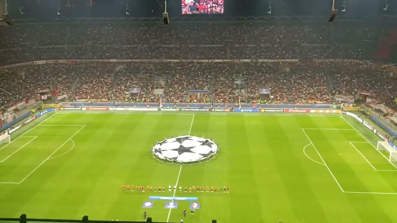 MILAN-CHELSEA 0-2 INNO UEFA CHAMPIONS LEAGUE E COREOGRAFIA SAN SIRO LIVE TERZO ANELLO ROSSO