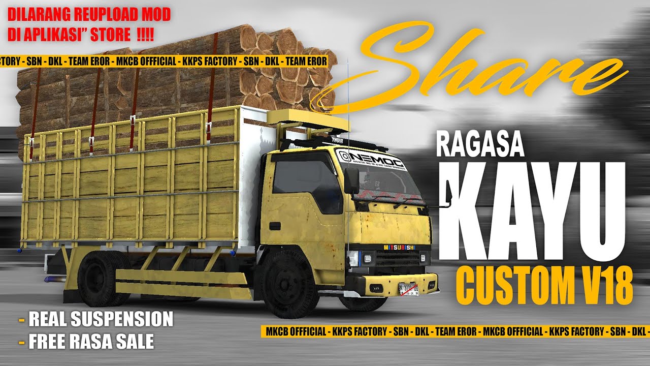 SHAREE!!!! MOD RAGASA KAYU (CUSTOM V18) || REAL SUSPENSI || BUSSID MOD INDONESIA