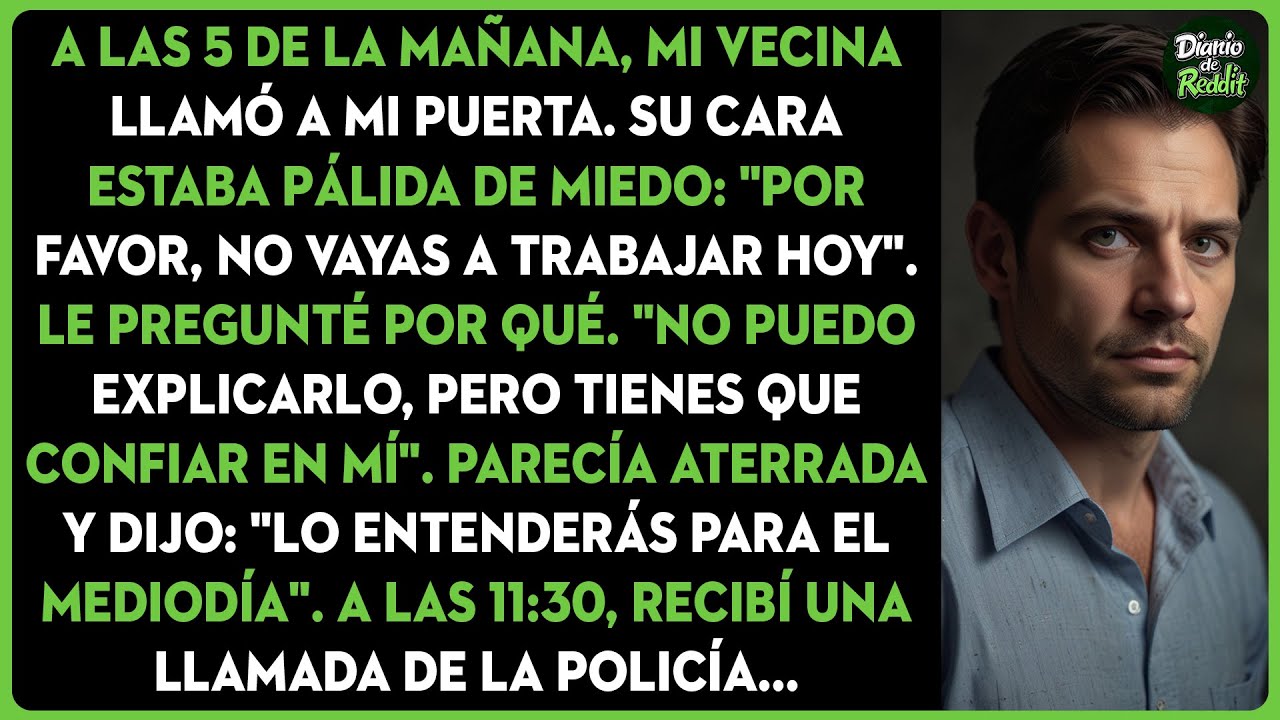 Mi vecina me rogó que no fuera a trabajar a las 5 de la mañana. Lo que sucedió a las 9:47 lo cambió