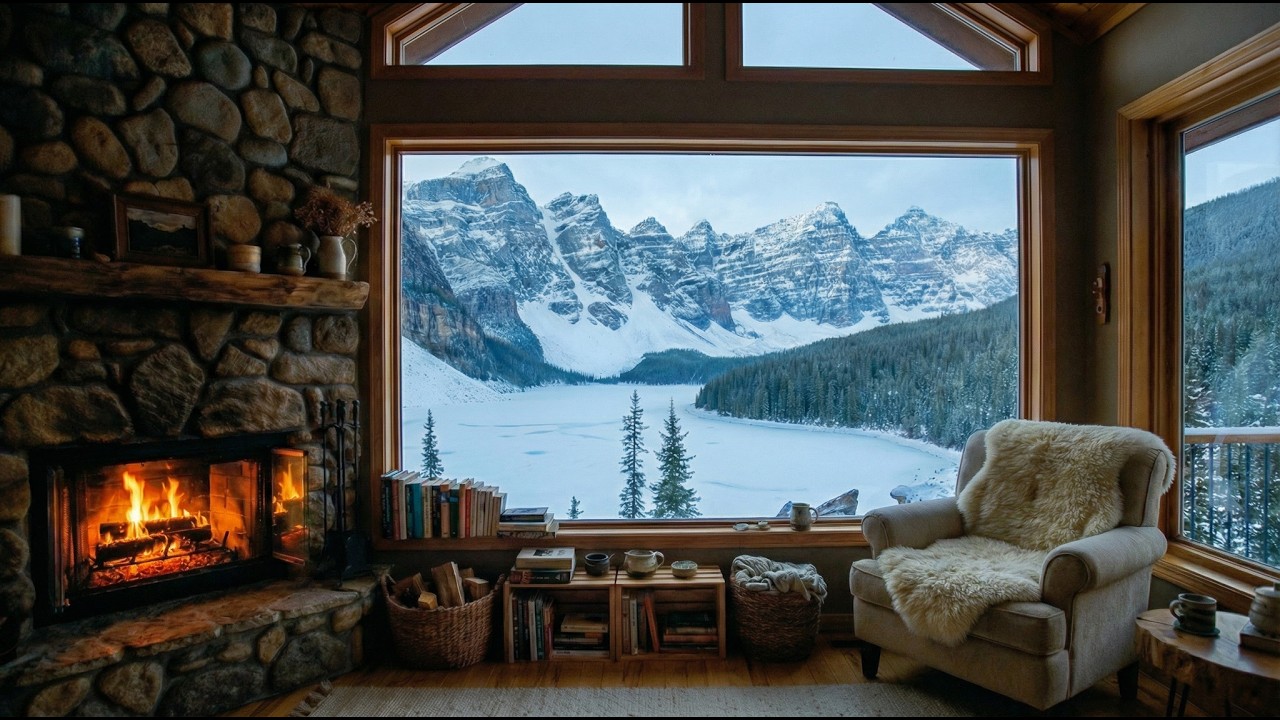 Your Ultimate Winter Sanctuary ❄️ | 2 Hours of Warm Cabin Ambiance & Smooth Blues
