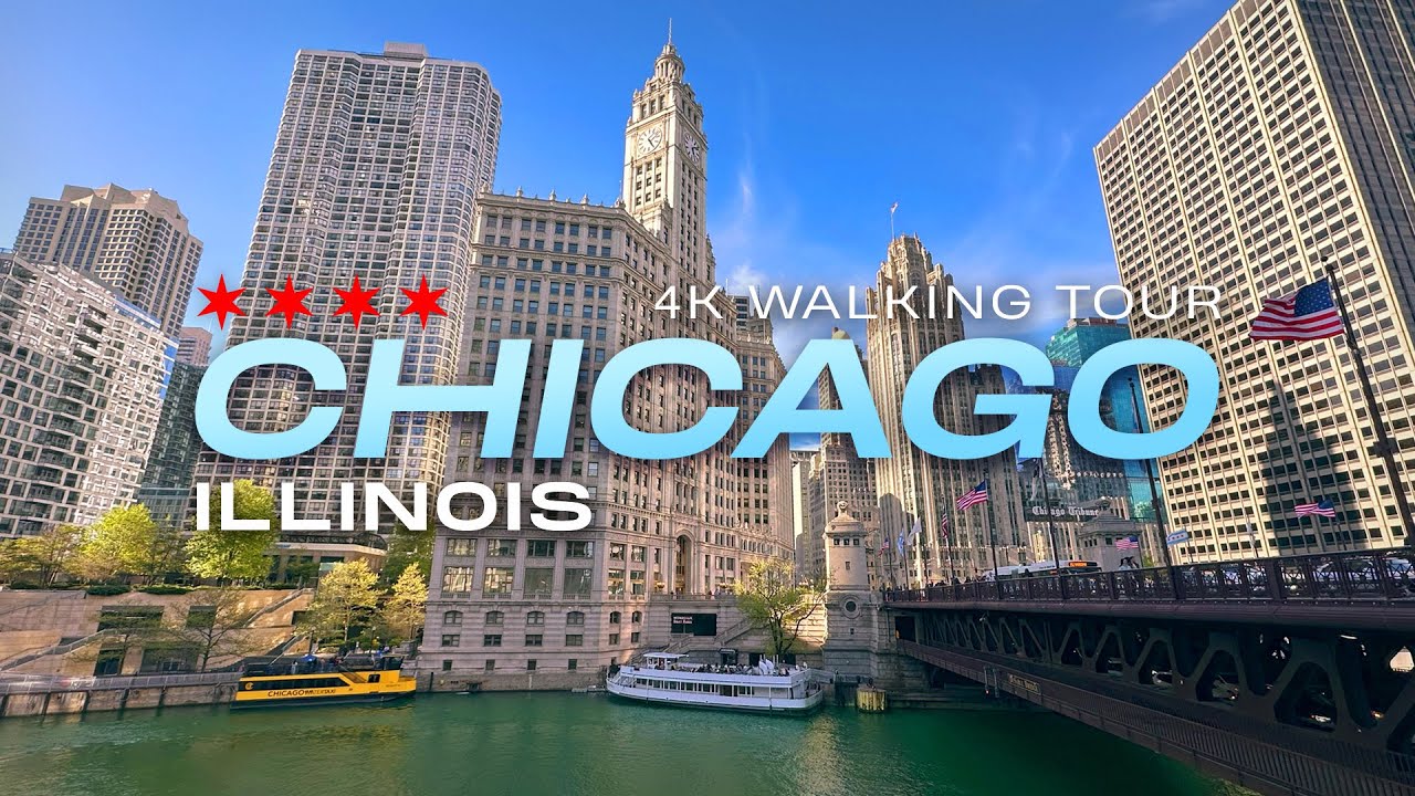 Chicago, Illinois 4K 🇺🇸 Most Beautiful Spring Walk | From Downtown to the Riverwalk