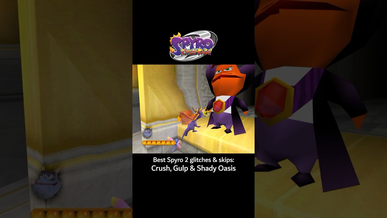 Spyro 2: Best Glitches & Skips - Crush's Dungeon, Gulp's Overlook & Shady Oasis | #Spyro2 #Spyro