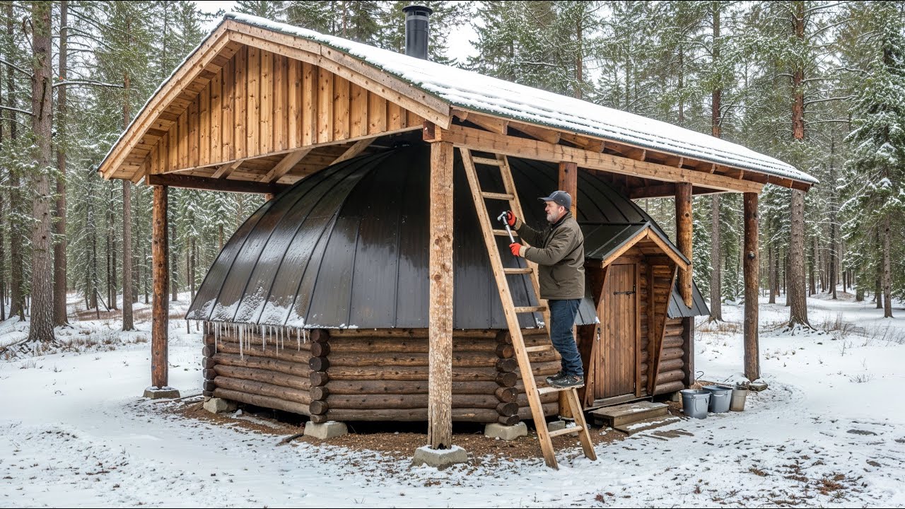 Neighbors Mocked His “Double Roof” Cabin — Until Ice Never Formed Inside All Winter
