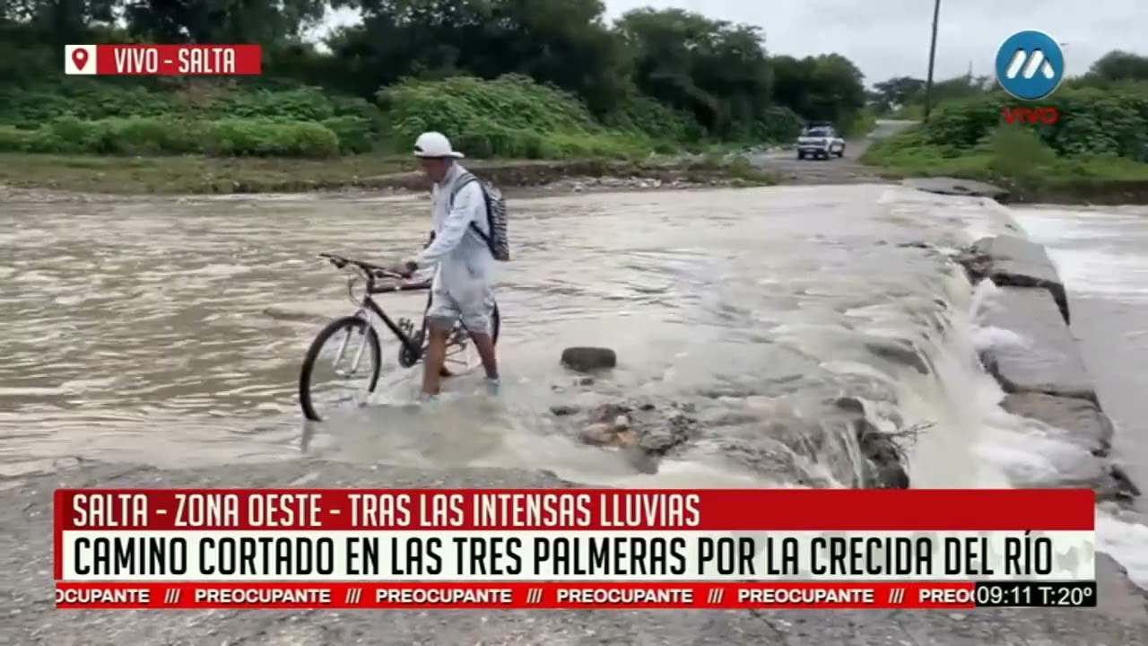 CAMINO CORTADO EN LAS TRES PALMERAS POR LA CRECIDA DEL RÍO