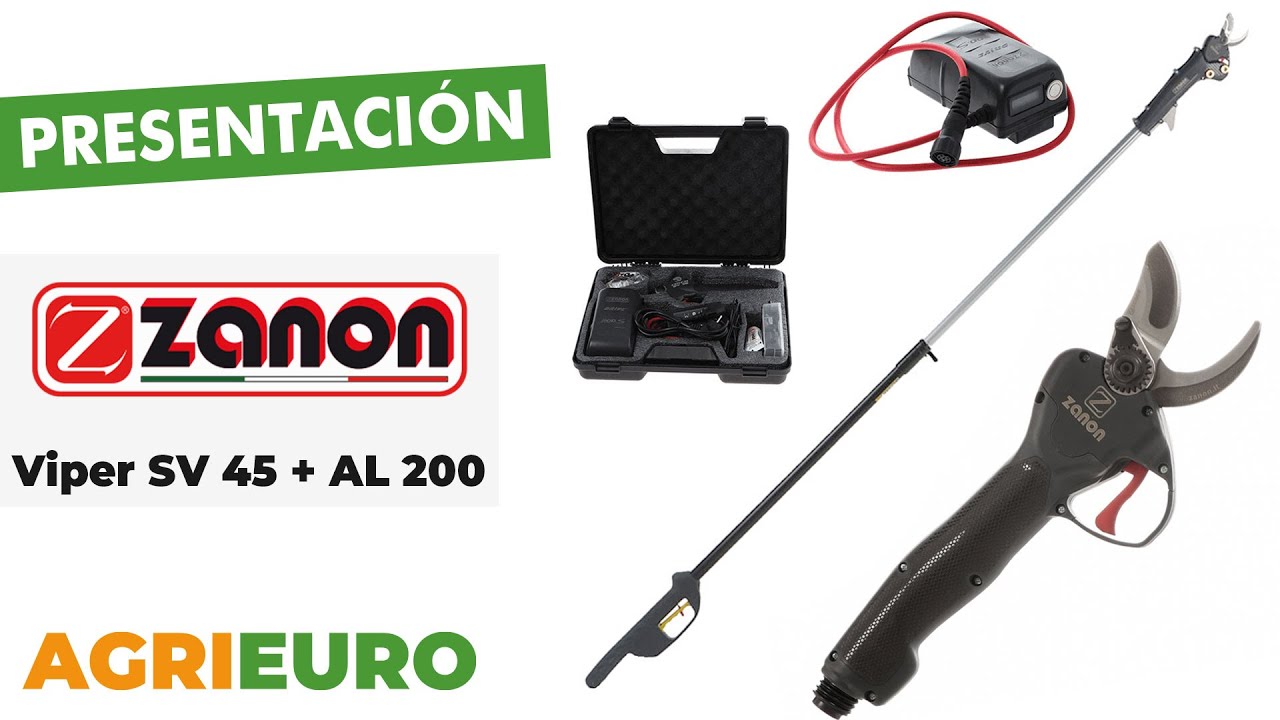 Presentación: Zanon Viper SV 45 - Tijera eléctrica de poda con pértiga - 50.4V 3.2Ah - 175/255 cm