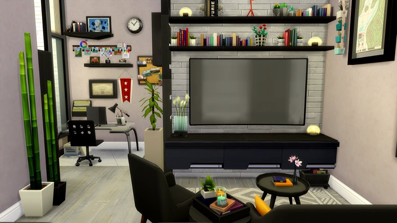 TINY MODERN APARTMENT (910 MEDINA STUDIOS) 🌆 SIMS 4 SPEED BUILD STOP MOTION TINY LIVING (NO CC)