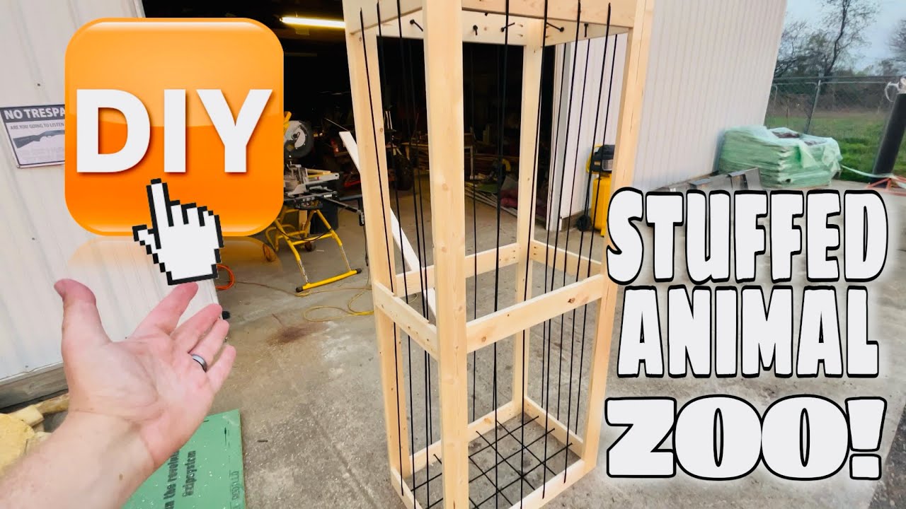 DIY Stuffed Animal Zoo! Stuffed Animal Storage Hack!