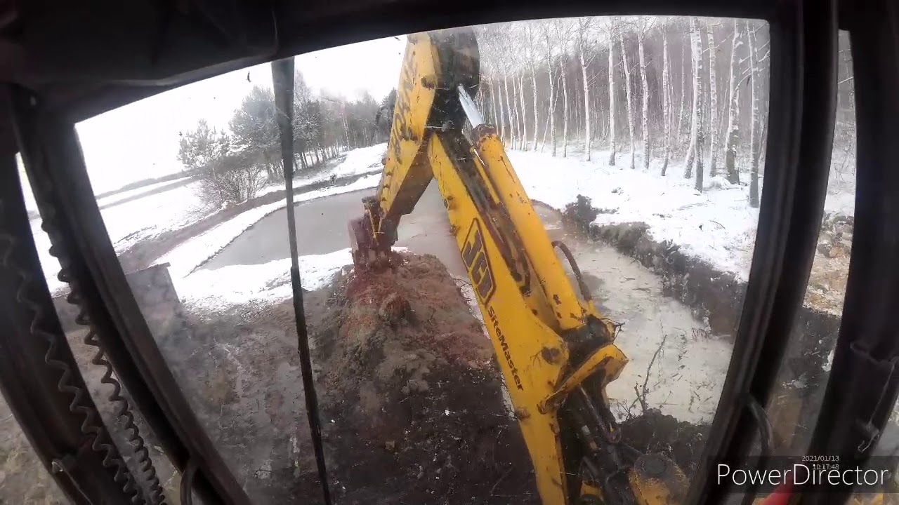 Kopanie stawu JCB 3cx
