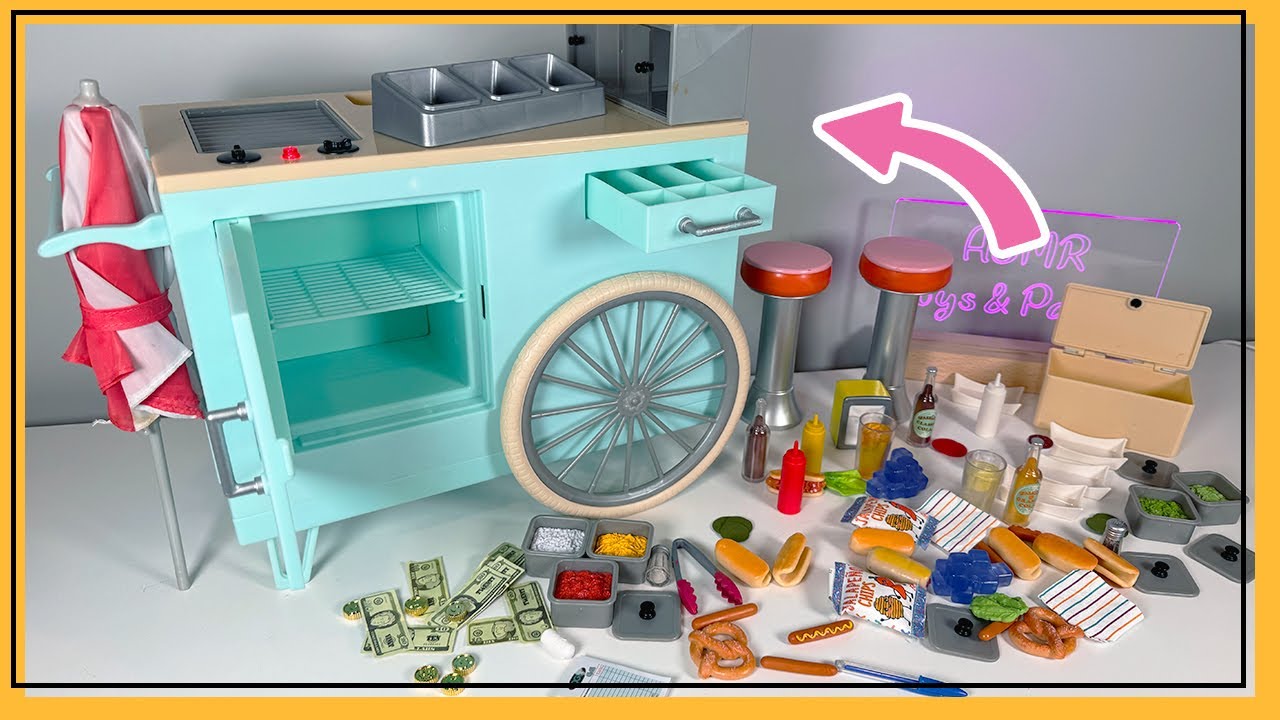Organizing my mini Hot Dog Cart 🌭 | Our generation  Retro Hot Dog Cart | ASMR No Talking
