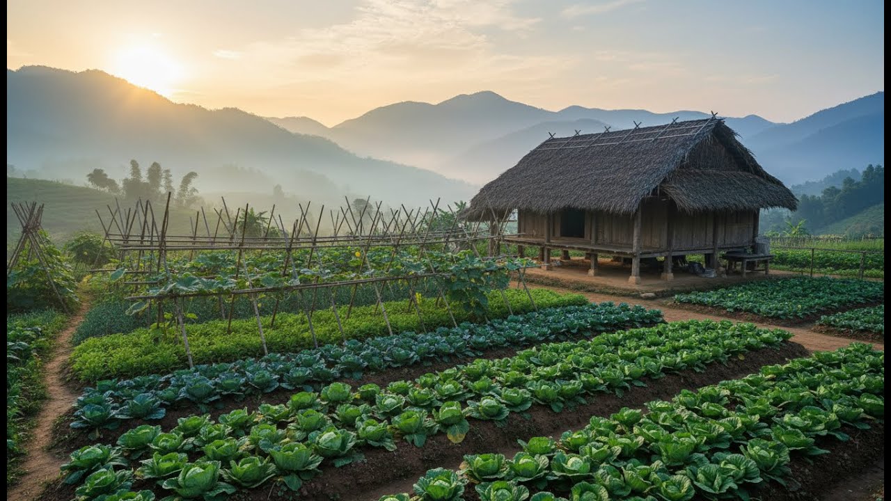 Rural Life in the Countryside | Fishing and Harvesting Vegetables from the Garden